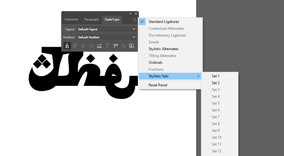 How to Access OpenType Features in Word, Photoshop, and Illustrator2